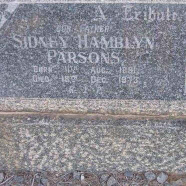 PARSONS Sidney Hamblyn 1881-1973