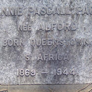 PAGE Annie Pascall nee ALFORD 1869-1944