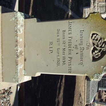 PFISTER James Frederik 1890-1921