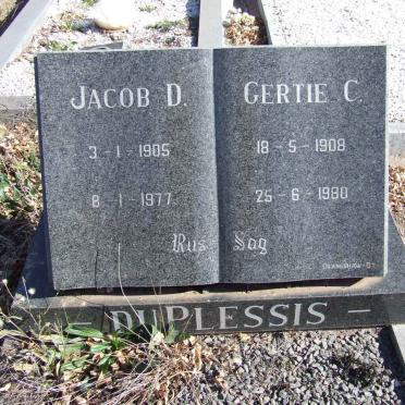 PLESSIS Jacob D., du 1905-1977 &amp; Gertie C. 1908-1980