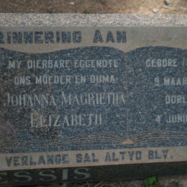 PLESSIS Johanna Magrietha Elizabeth, du nee JORDAAN 1883-1963