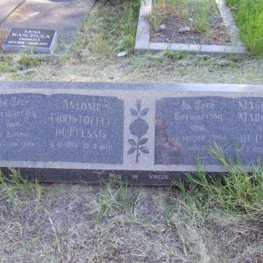 PLESSIS Antonie Christoffel, du 1889-1970 &amp; Magdalena Magrietha 1894-1989