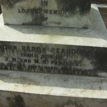 PEACOCK John Percy 1877-1891 