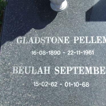PELLEM Regina 1906-1997 :: PELLEM Gladstone 1890-1961 :: SEPTEMBER Beulah 1962-1968