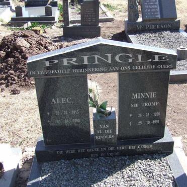 PRINGLE Alec 1913-1990 &amp; Minnie TROMP 1928-1991