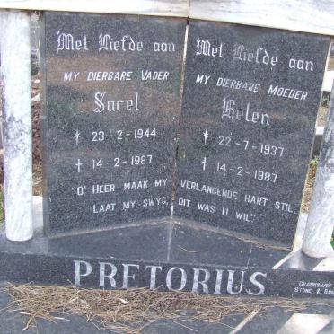PRETORIUS Sarel 1944-1987 &amp; Helen 1937-1987