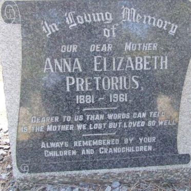PRETORIUS Anna Elizabeth 1881-1961