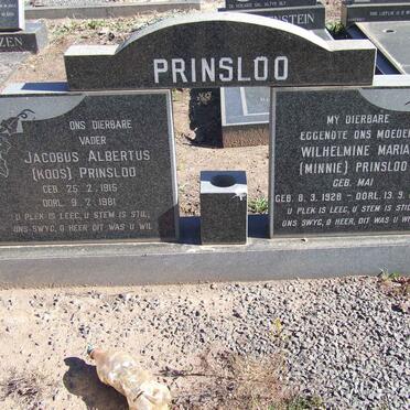 PRINSLOO Jacobus Albertus 1915-1981 &amp; Wilhelmina Maria MAI 1928-1978