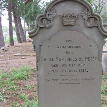 PREEZ Daniel Marthinus, du 1895-1918