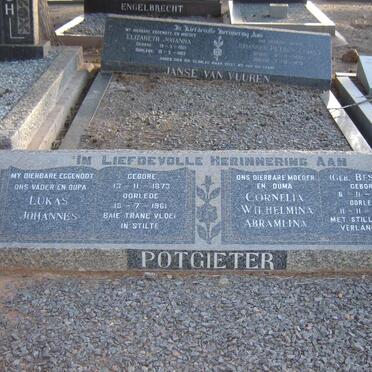 POTGIETER Lukas Johannes 1873-1961 &amp; Cornelia Wilhelmina Abramlina BESTER 1882-1965