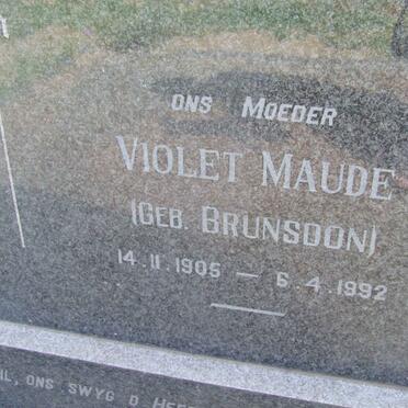 POTGIETER Violet Maude nee BRUNSDON 1905-1992