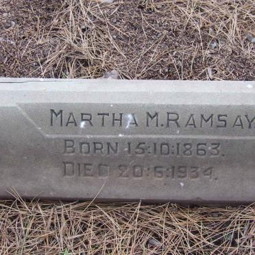 RAMSAY Martha M. 1863-1934