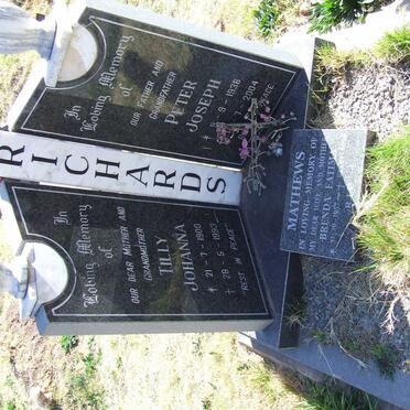 RICHARDS Peter Joseph 1936-2004 &amp; Tilly Johanna 1900-1993 :: MATHEWS Brenda Fatima 1957-2006