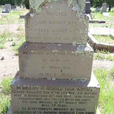 RITCHIE Harold Robertson -1886 :: RITCHIE Oswald Ivan 1888-1925