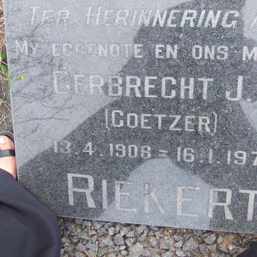 RIEKERT Gerbrecht J.J. nee COETZER 1906-1977