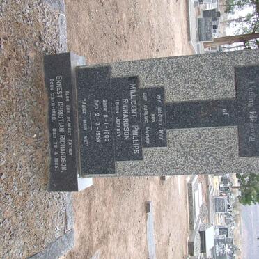 RICHARDSON Ernest Christian 1868-1965 &amp; Millicent Phillips JEFFREY 1886-1958