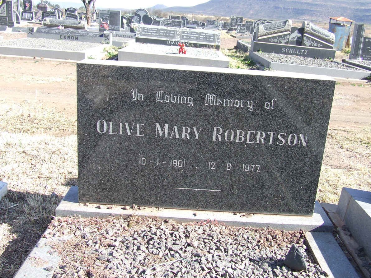 ROBERTSON Olive Mary 1901-1977