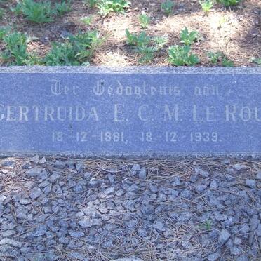 ROUX Gertruida E.C.M., le 1881-1931