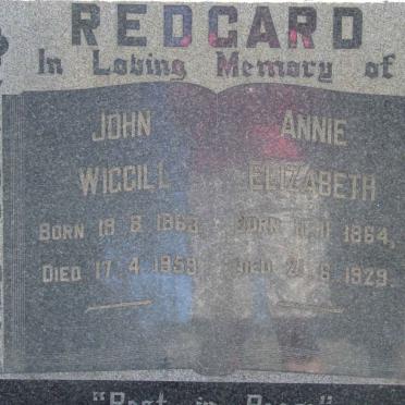 REDGARD John Wiggell 1863-1959 &amp; Annie Elizabeth 1864-1929