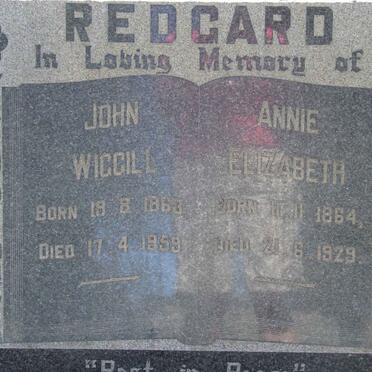 REDGARD John Wiggell 1863-1959 &amp; Annie Elizabeth 1864-1929