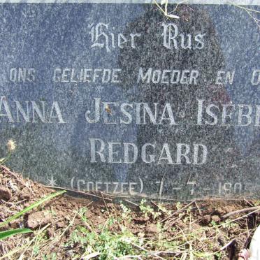 REDGARD Anna Jesina Isebela nee COETZEE 1905-