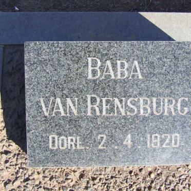 RENSBURG Baba, van -1920