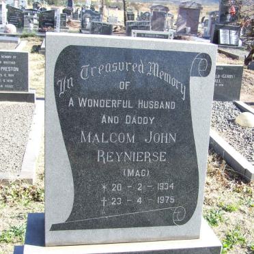 REYNIERSE Malcom John 1934-1975