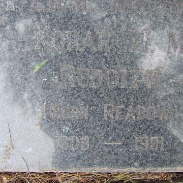 RUDOLPH Norah M.M. nee REABOW 1908-1991