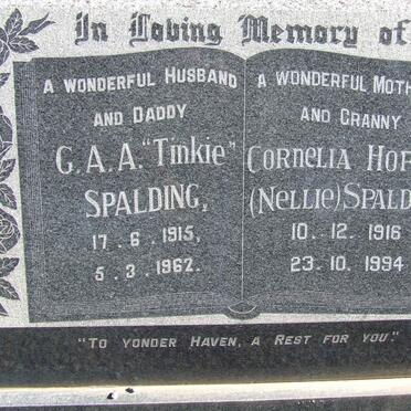 SPALDING G.A.A. 1915-1962 &amp; Cornelia Hope 1916-1994