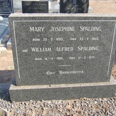 SPALDING William Alfred 1888-1973 &amp; Mary Josephine 1893-1965