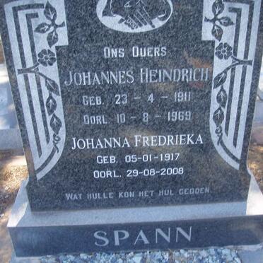 SPANN Johannes Heinrich 1911-1969 &amp; Johanna Fredrieka 1917-2008