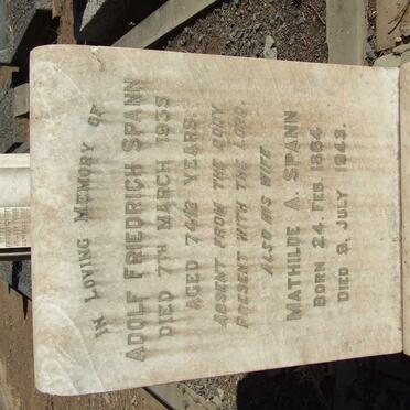 SPANN Adolf Friedrich -1935 &amp; Mathilde A. 1864-1943