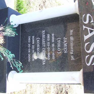 SASS James 1910-1963 &amp; Margaret Christina 1906-2000