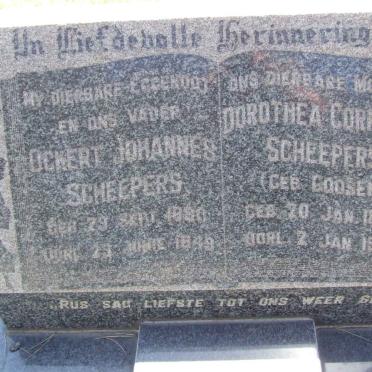 SCHEEPERS Ockert Johannes 1880-1949 &amp; Dorothea Cornelia GOOSEN 1887-1964