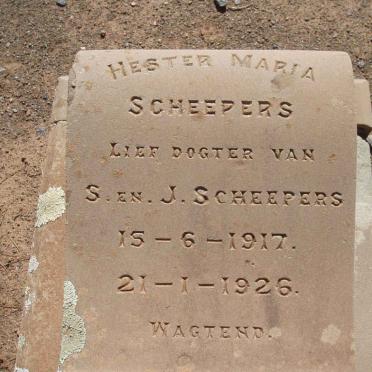 SCHEEPERS Hester Maria 1917-1926