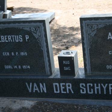 SCHYF Albertus P., van der 1915-1974 &amp; Anna M. 1921-1979