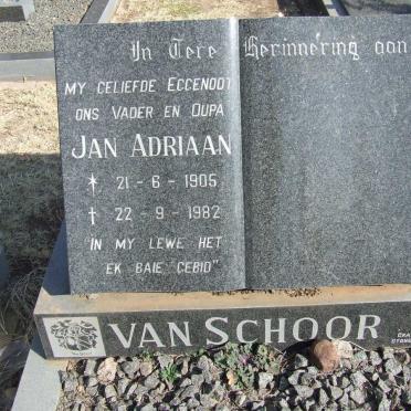 SCHOOR Jan Adriaan, van 1905-1982