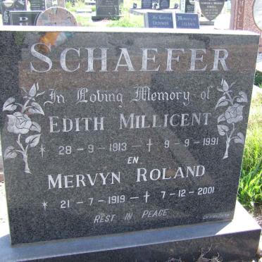 SCHAEFER Mervyn Roland 1919-2001 &amp; Edith Millicent 1913-1991