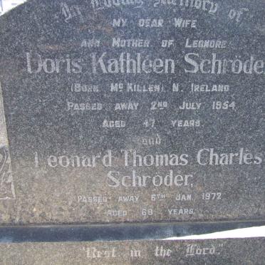 SCHRÖDER Leonard Thomas Charles -1972 &amp; Doris Kathleen McKILLEN -1954