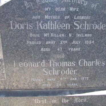 SCHRÖDER Leonard Thomas Charles -1972 &amp; Doris Kathleen McKILLEN -1954