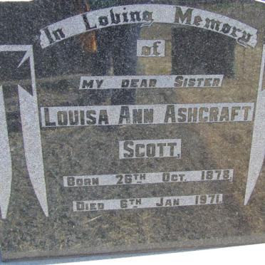 SCOTT Louisa Ann Ashcraft 1878-1971