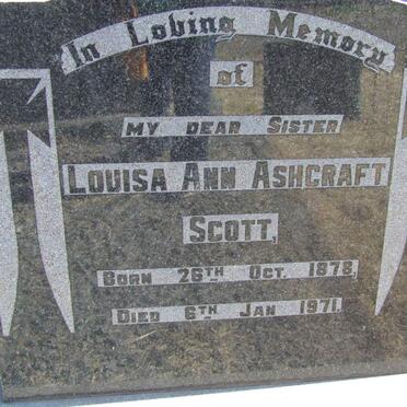 SCOTT Louisa Ann Ashcraft 1878-1971