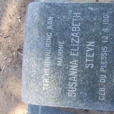 STEYN Susanna Elizabeth nee DU PLESSIS 1901-1959