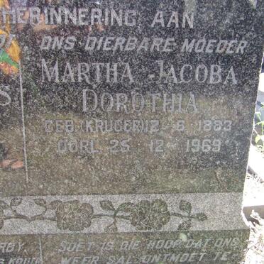 STADEN Martha Jacoba Dorothia, van nee KRUGER 1883-1969