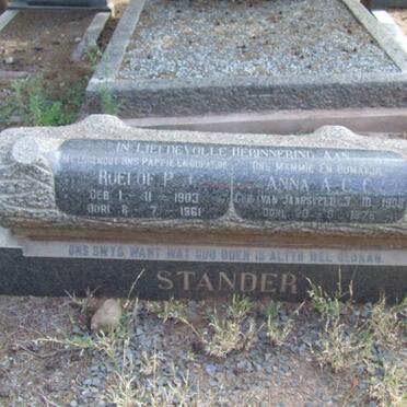 STANDER Roelof P.I. 1903-1961 &amp; Anna A.C.C. VAN JAARSVELD 1908-1976
