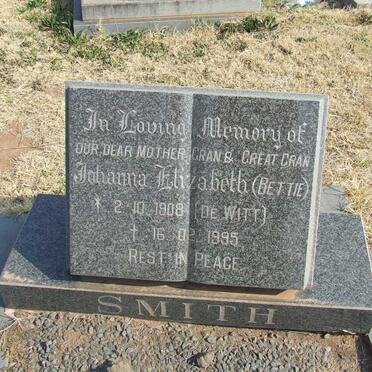 SMITH Johanna Elizabeth nee DE WITT 1908-1995