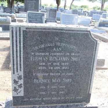 SMIT Thomas Benjamin 1900-1957 &amp; Bernice May 1900-1987