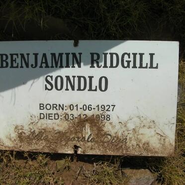 SONDLO Benjamin Ridgill 1927-1998