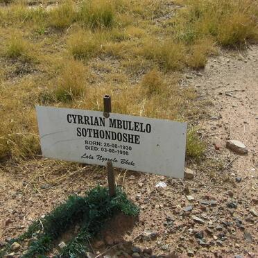 SOTHONDOSHE Cyrrian Mbulelo 1930-1998