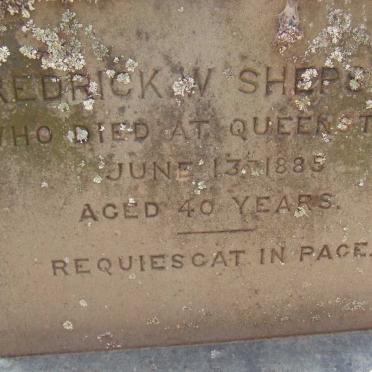 SHEPSTONE Frederick W. -1885